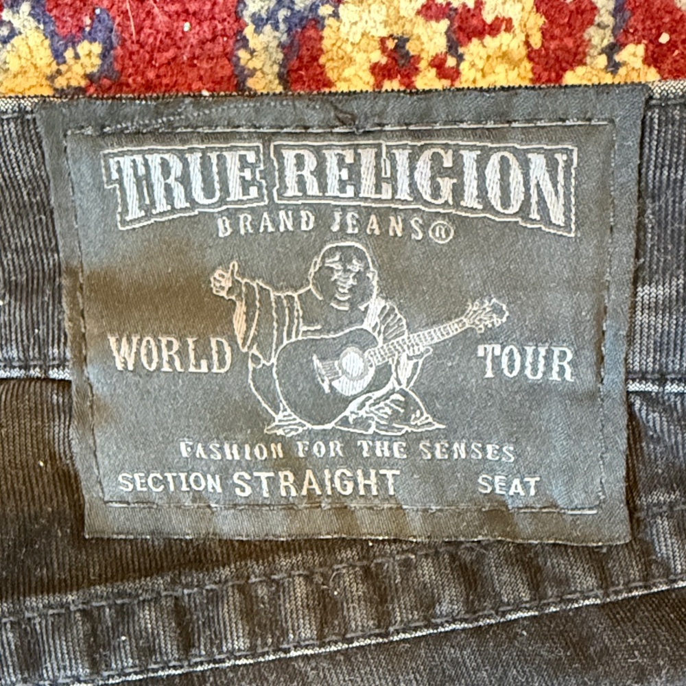 True Religion Slim Straight Black Men's Corduroy Pants - 28 X 31 - Picture 2 of 3